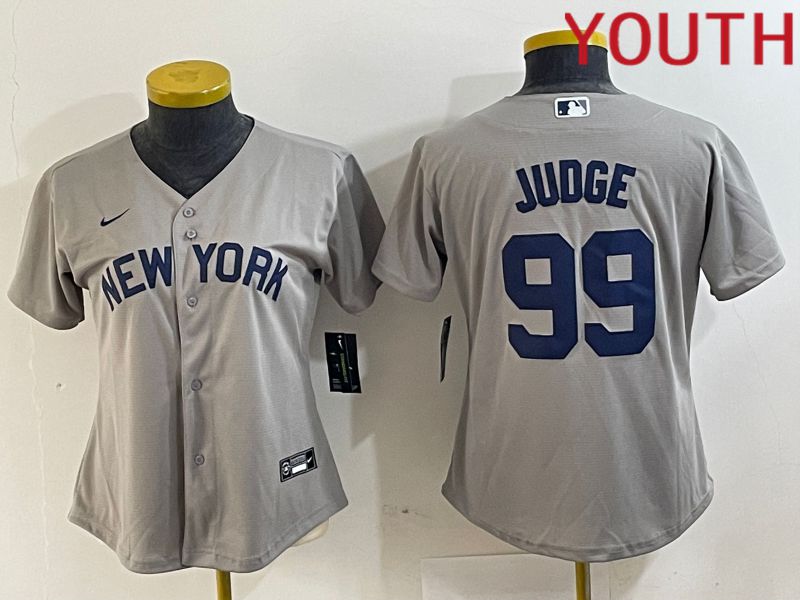 Youth New York Yankees #99 Judge Grey Nike Game 2024 MLB Jersey style 7->youth mlb jersey->Youth Jersey